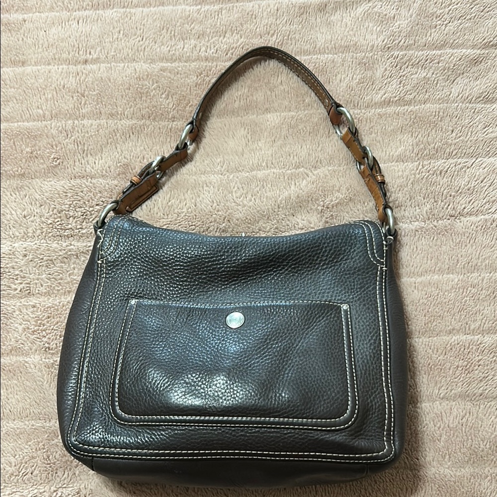 Black Coach Leather Shoulder Bag
